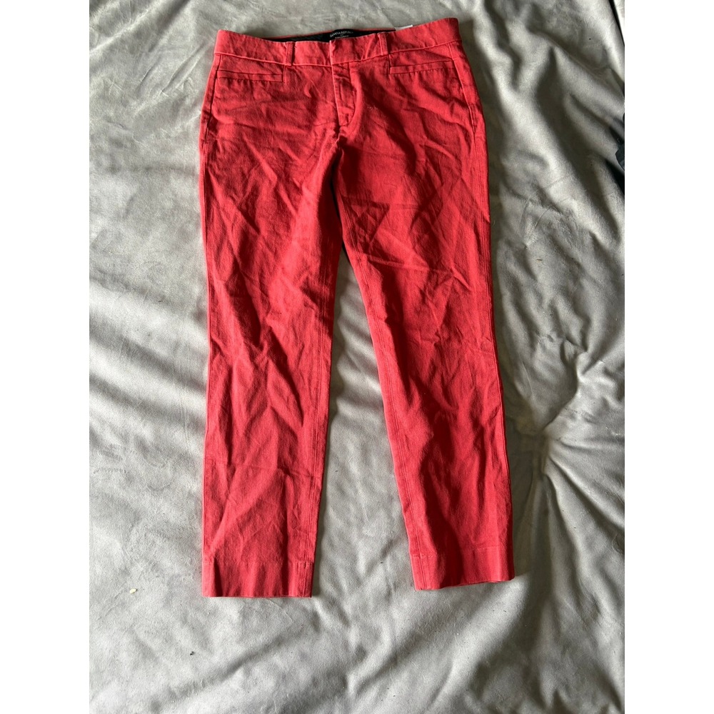 Banana Republic Sloan Curvy Fit Pants Womens 10 Red Ankle Trousers Stretch Dress